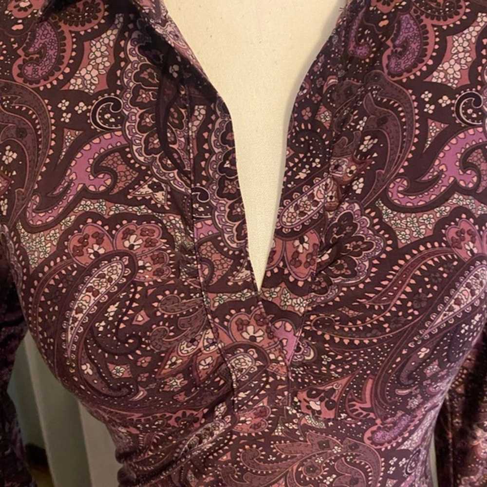 Vintage y2k does 70’s style paisley boho dress - image 2