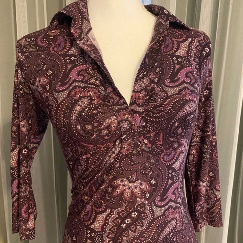 Vintage y2k does 70’s style paisley boho dress - image 3