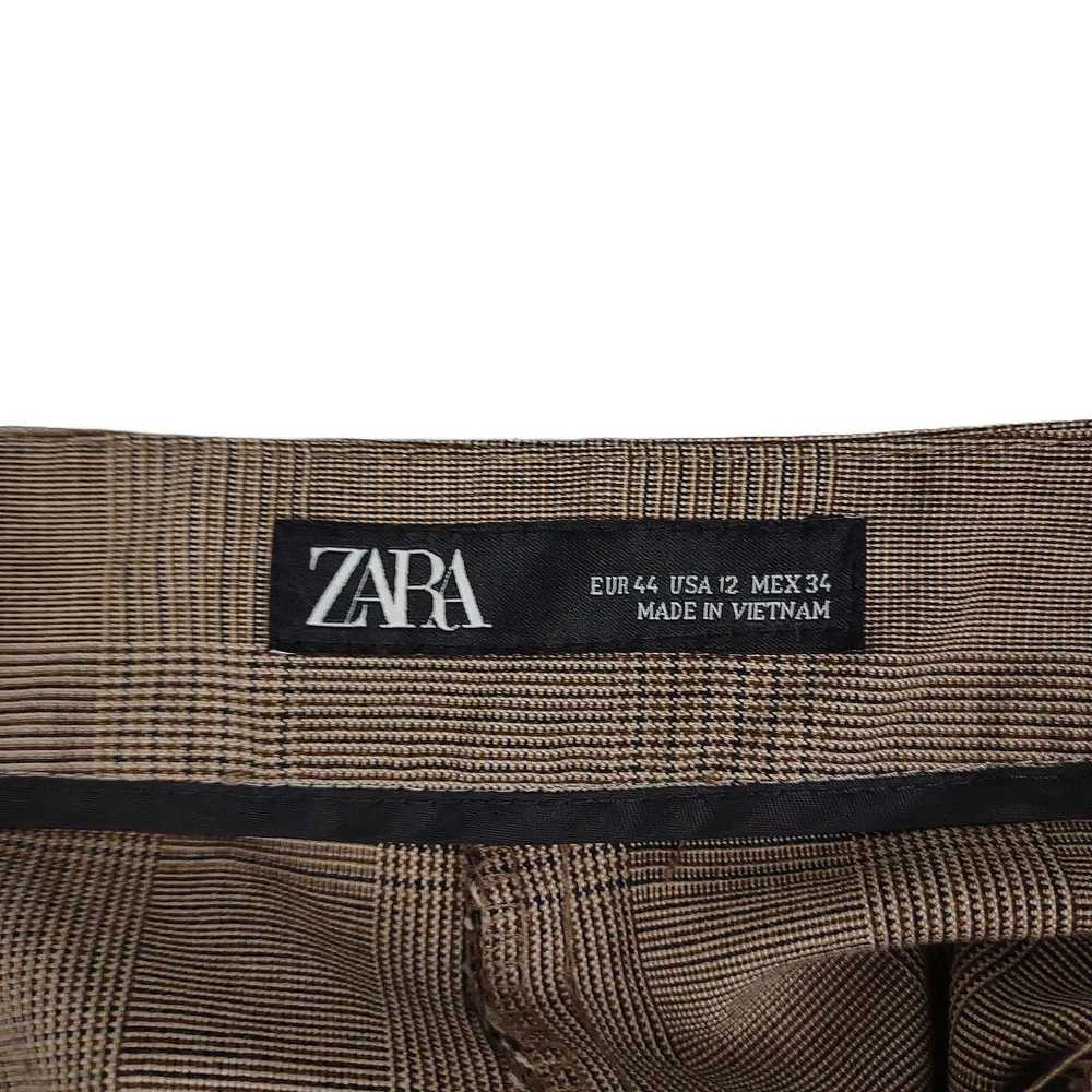 Zara ZARA Brown Plaid Tweed Cropped Dress Pants F… - image 2