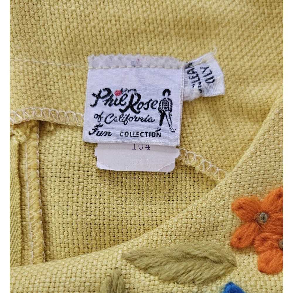 Vtg 70's Phil Rose of California Yellow Embroider… - image 6