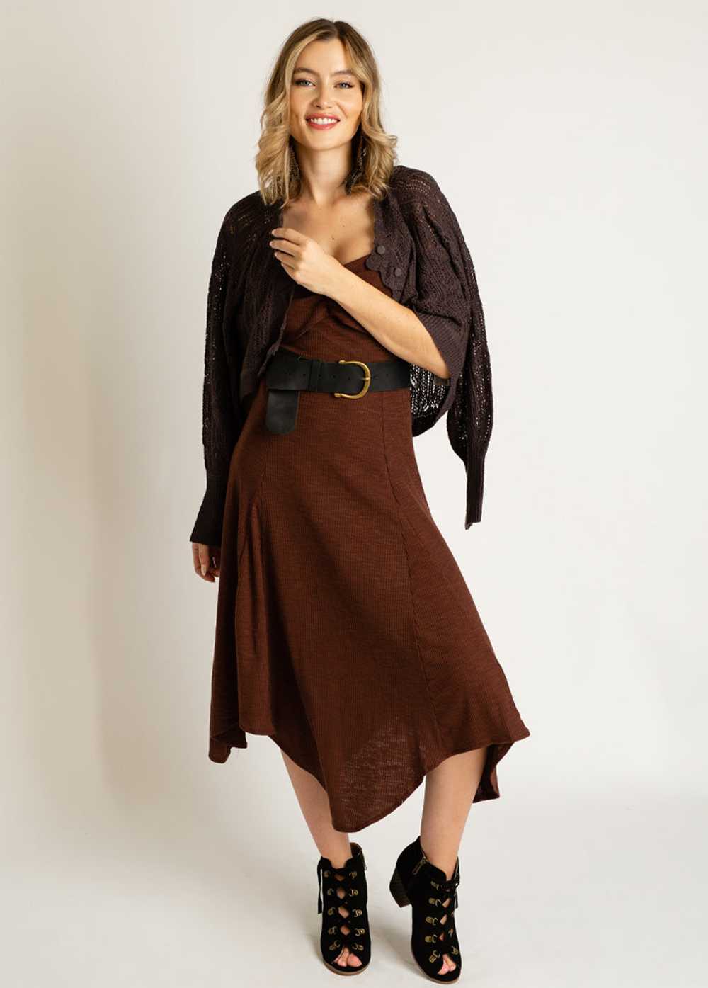 Joyfolie Madorah Dress in Redwood - image 5