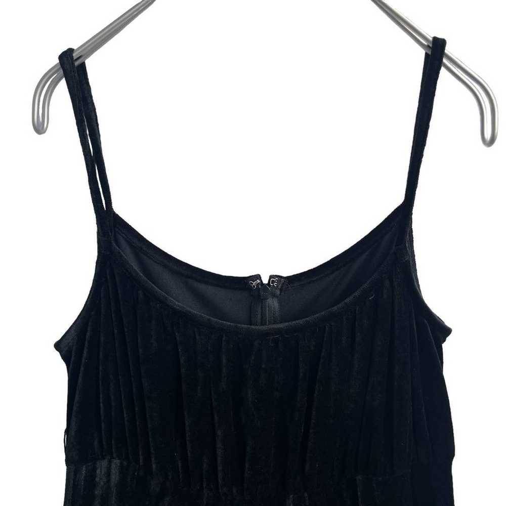 OPEQUE Velour Pleated Cami One-Piece Dress in Bla… - image 2