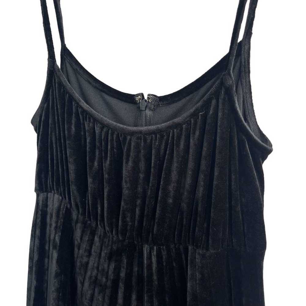 OPEQUE Velour Pleated Cami One-Piece Dress in Bla… - image 4