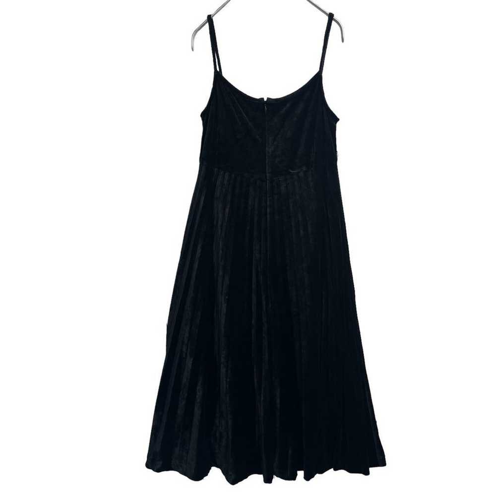 OPEQUE Velour Pleated Cami One-Piece Dress in Bla… - image 5