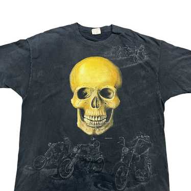 Vintage vintage skull american thunder biker tshi… - image 1