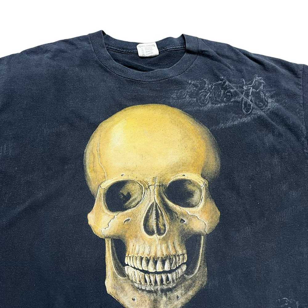 Vintage vintage skull american thunder biker tshi… - image 2