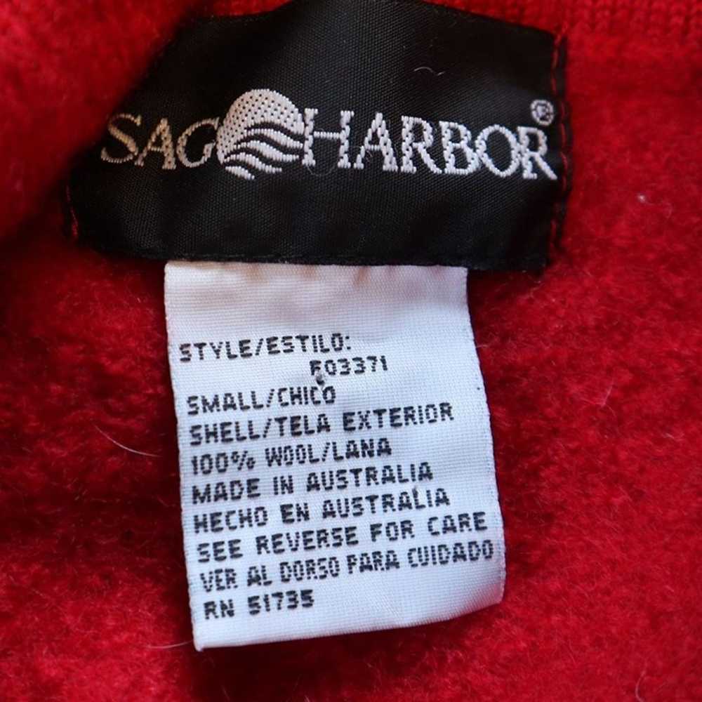 Sag Harbor 100% Wool Vibrant Red Collared Sweater… - image 5