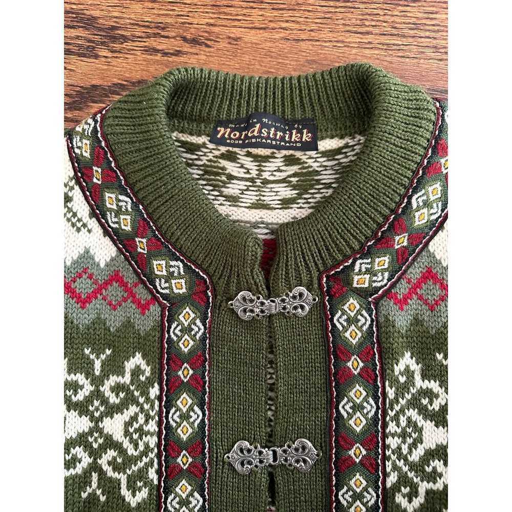 Vtg Nordic Norwegian Rare Green Wool Setesdal Swe… - image 8