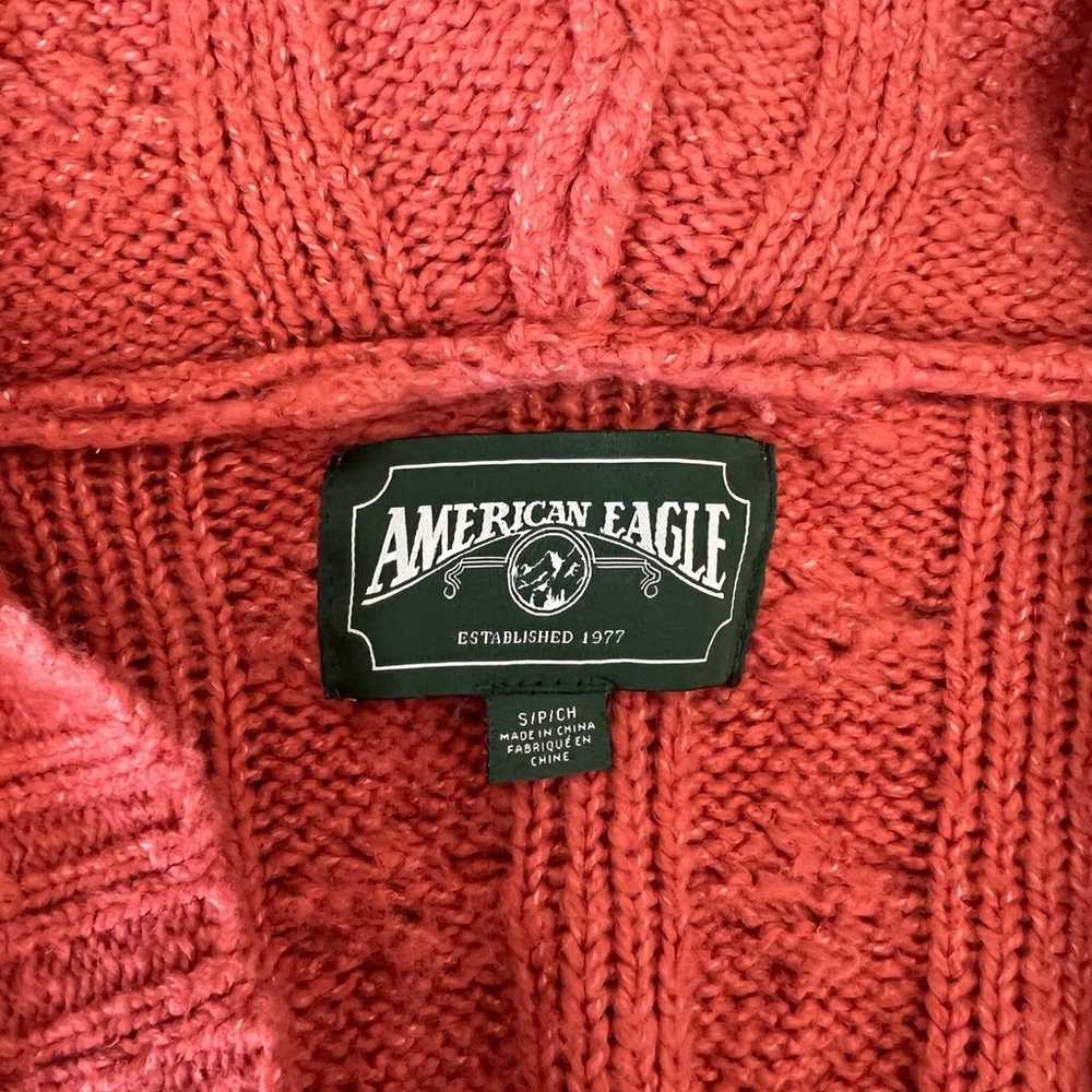 AMERICAN EAGLE Y2K 2000 Vintage Cable Knit Hooded… - image 5