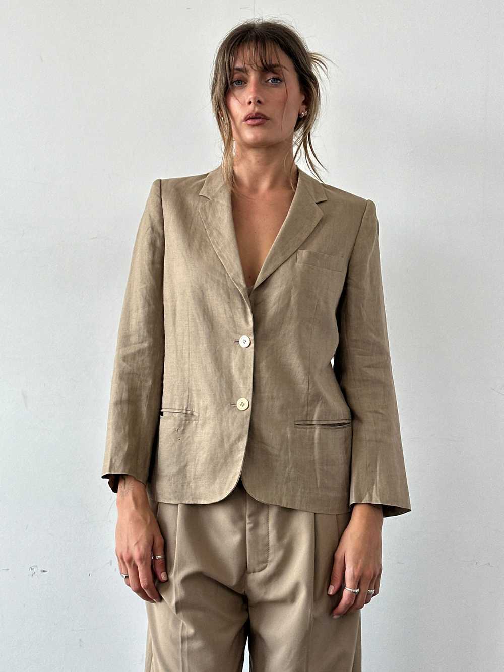 Max Mara 80s Pure Linen Lightweight Single Breast… - image 10