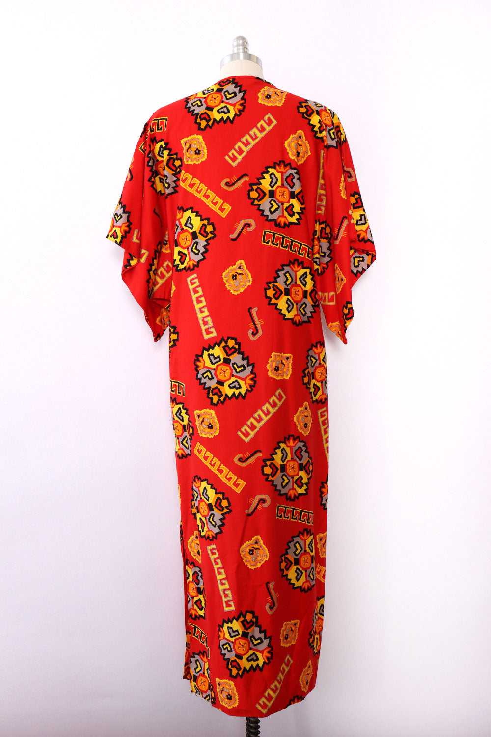 David Brown Fiery Ikat Print Caftan XS/S - image 3