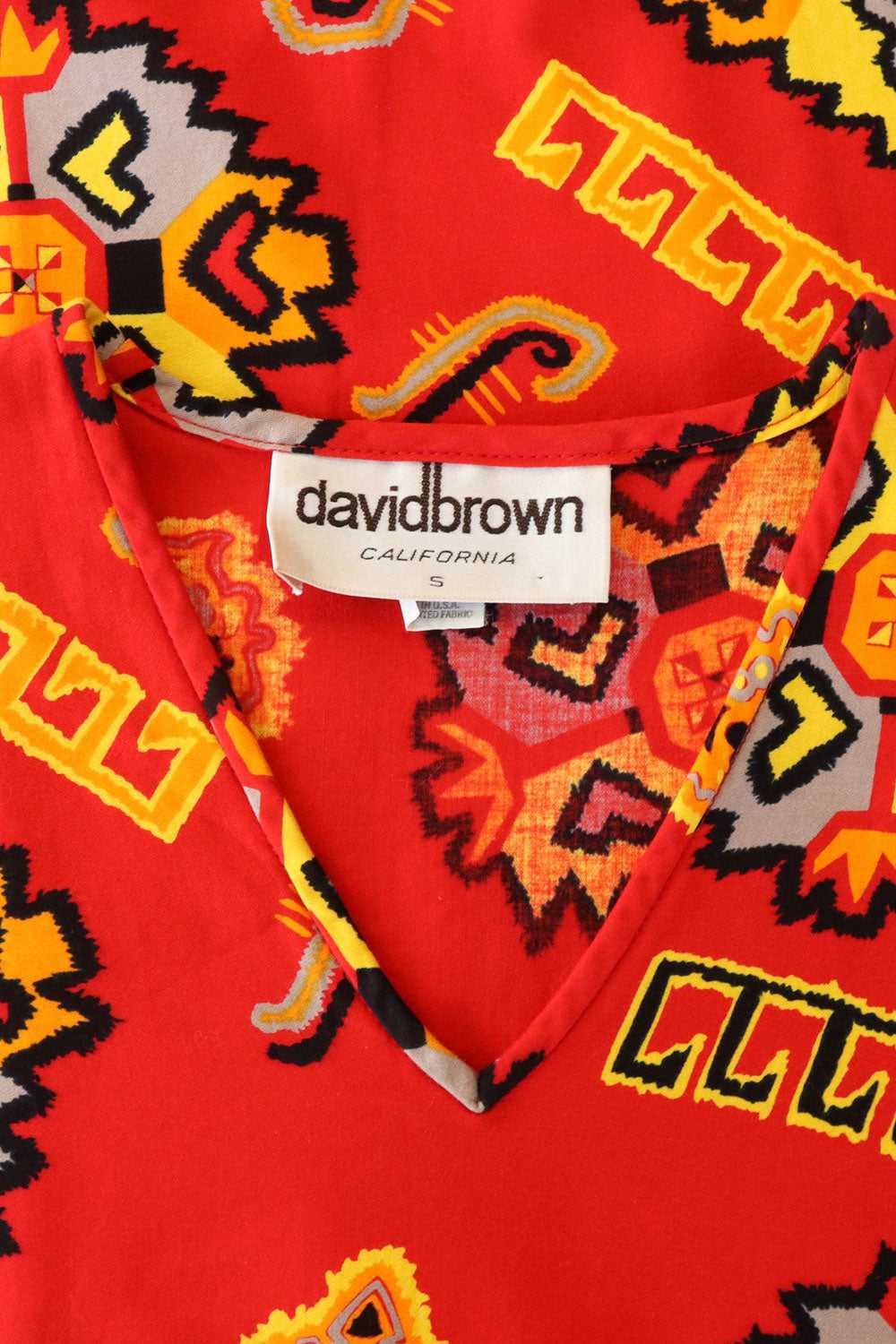 David Brown Fiery Ikat Print Caftan XS/S - image 5