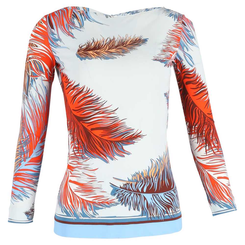 Product Details Emilio Pucci Palm Print Silk Top - image 1