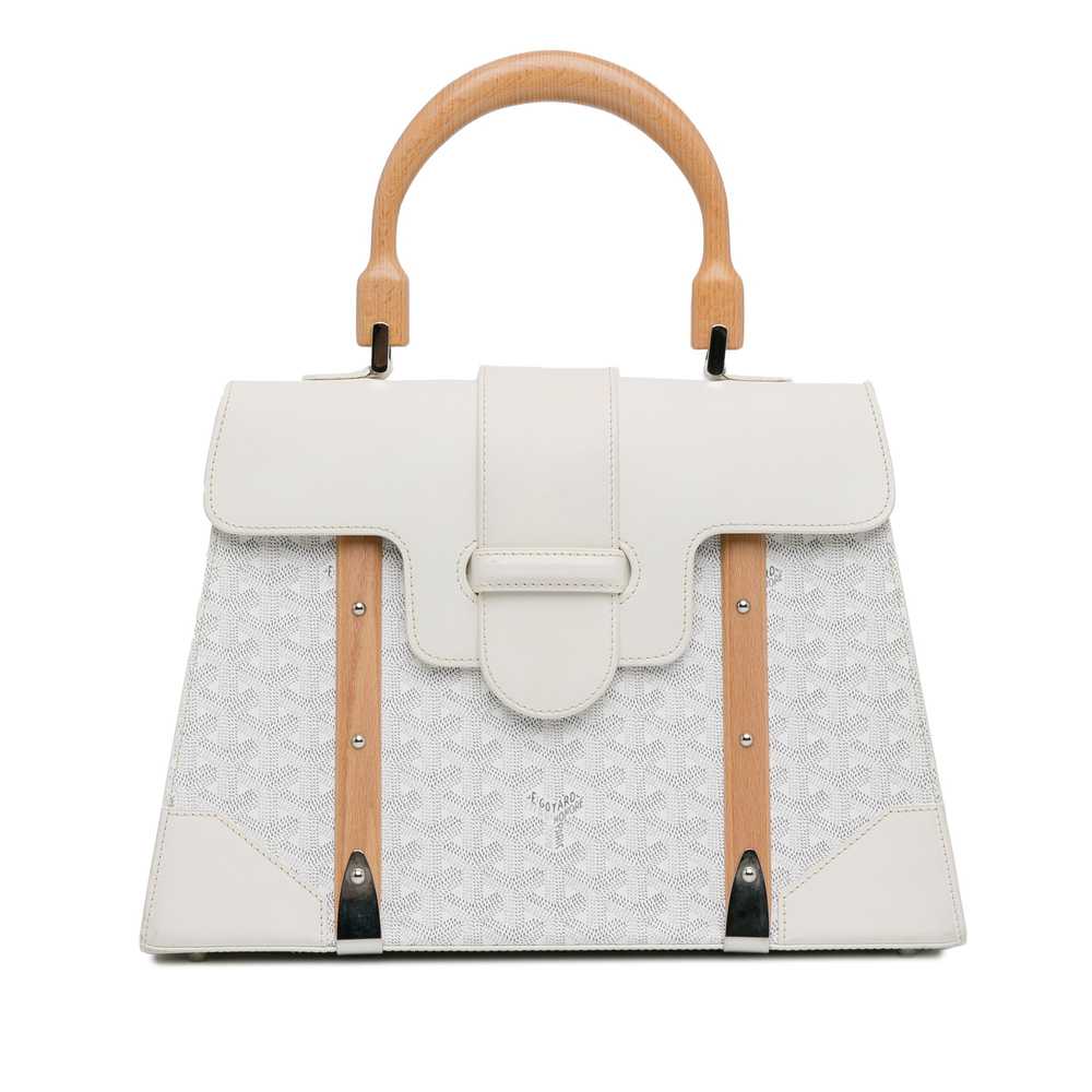 Product Details Goyard White Goyardine Saigon MM … - image 1