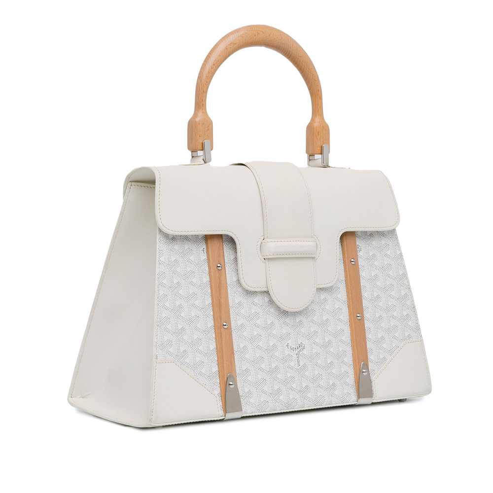 Product Details Goyard White Goyardine Saigon MM … - image 2