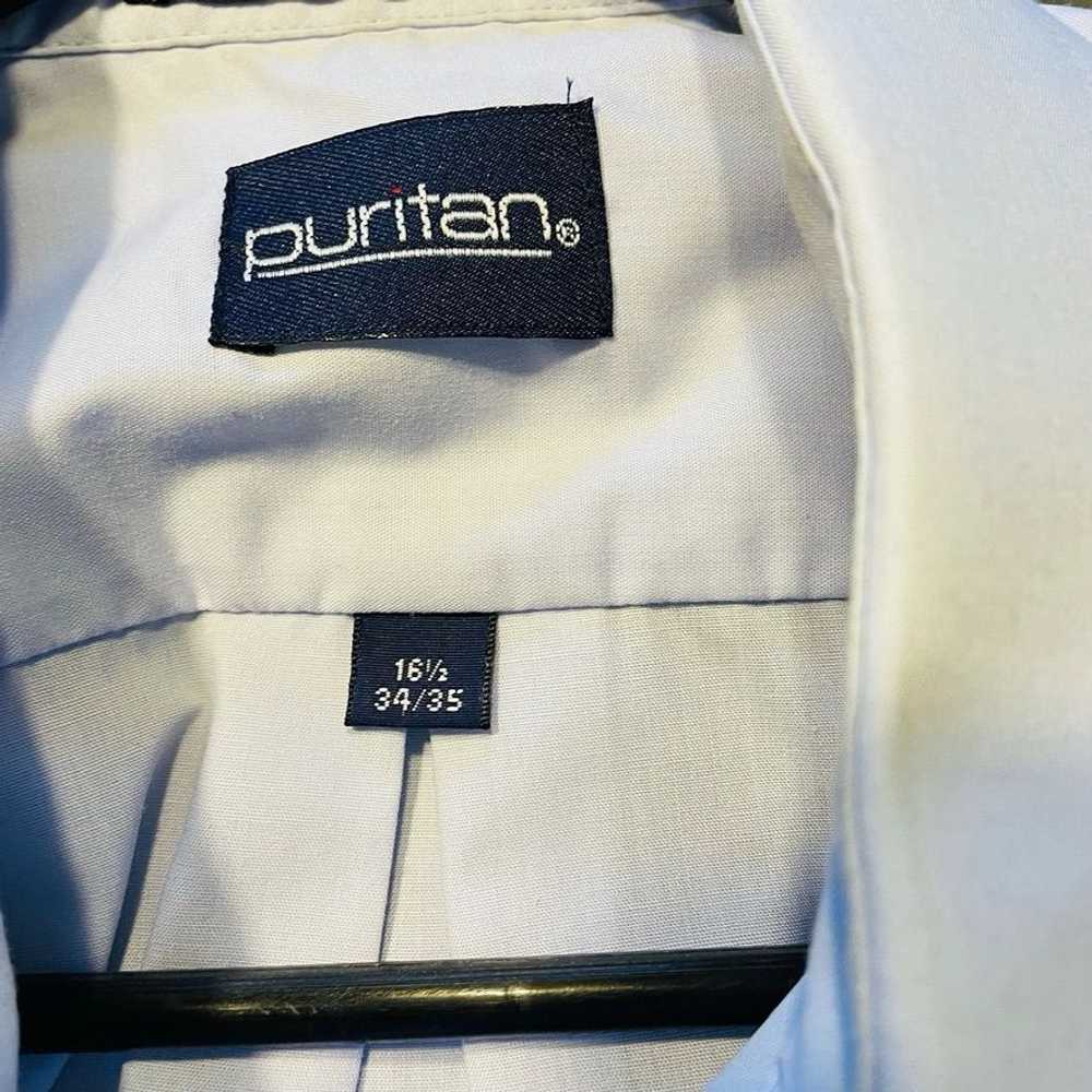 Puritan Men Button Down Dress Shirt Puritan Blue … - image 5