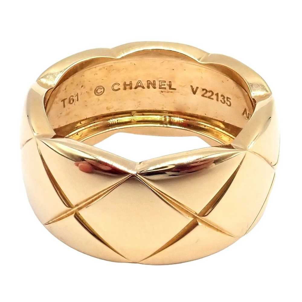 Chanel Chanel Yellow Gold Yellow Large Wide Coco … - image 6