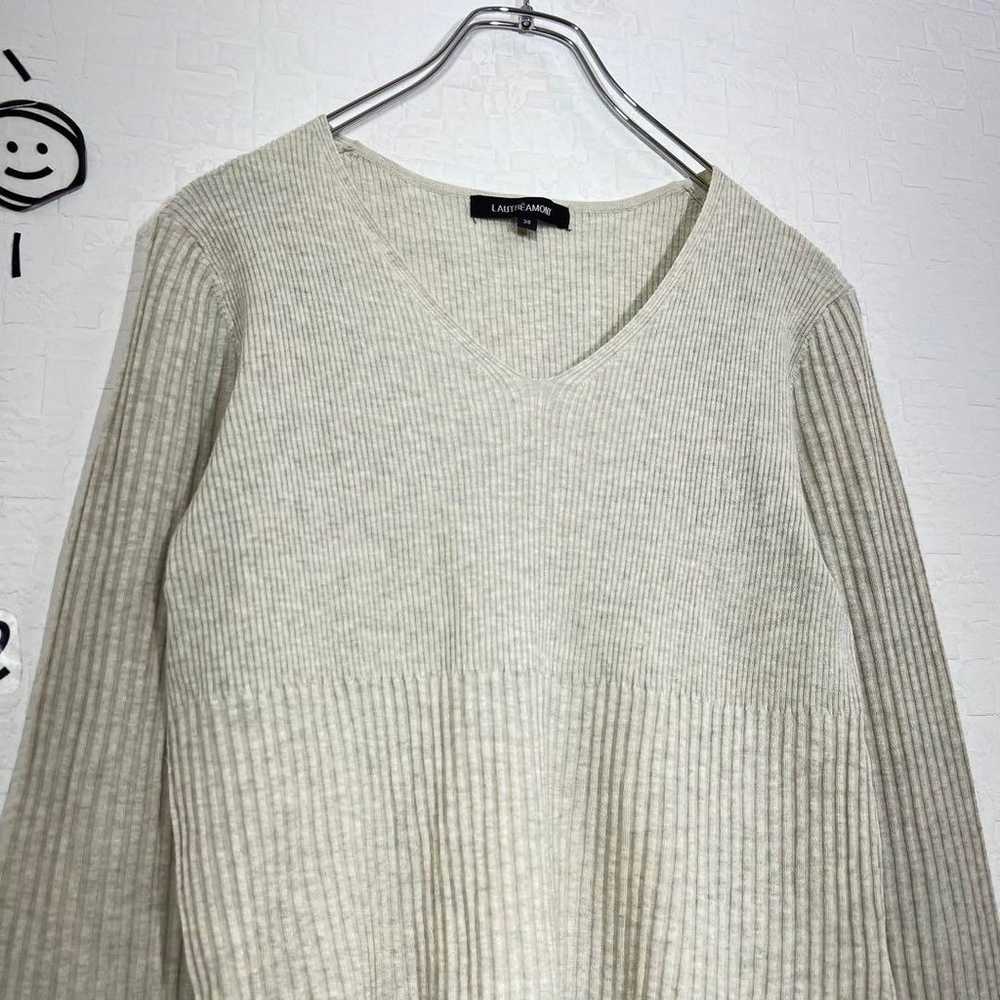 Lothlorian Rib Knit (M) Switch V-neck Slit Plain … - image 2