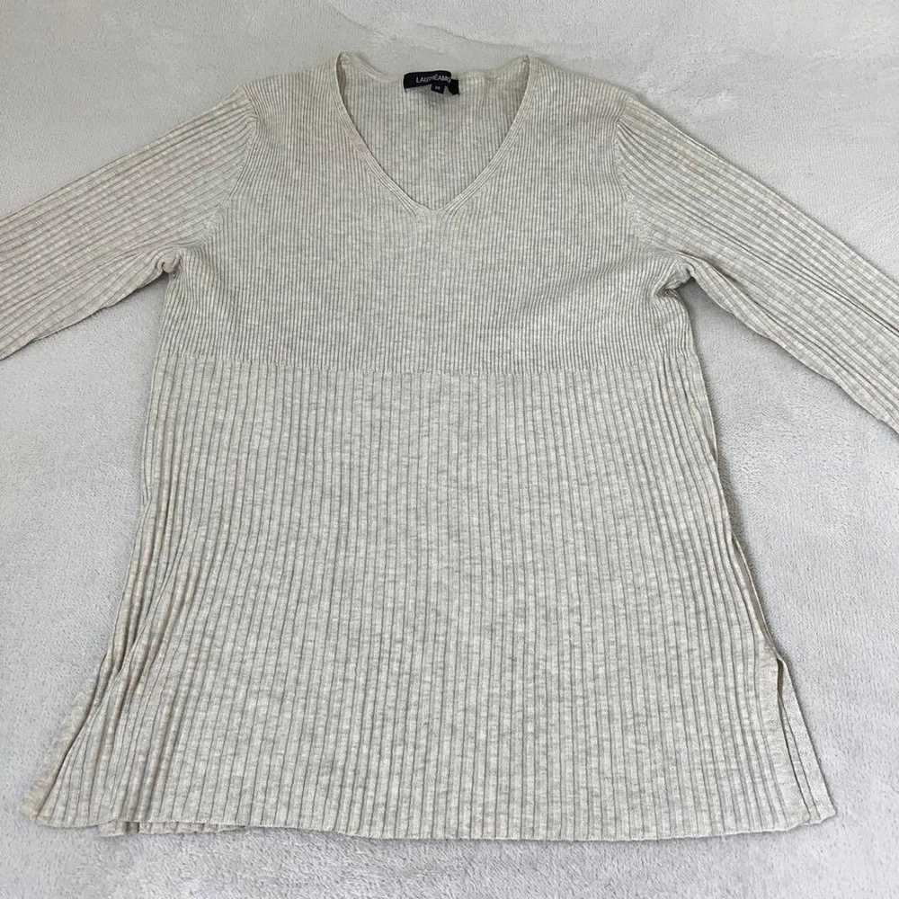 Lothlorian Rib Knit (M) Switch V-neck Slit Plain … - image 5