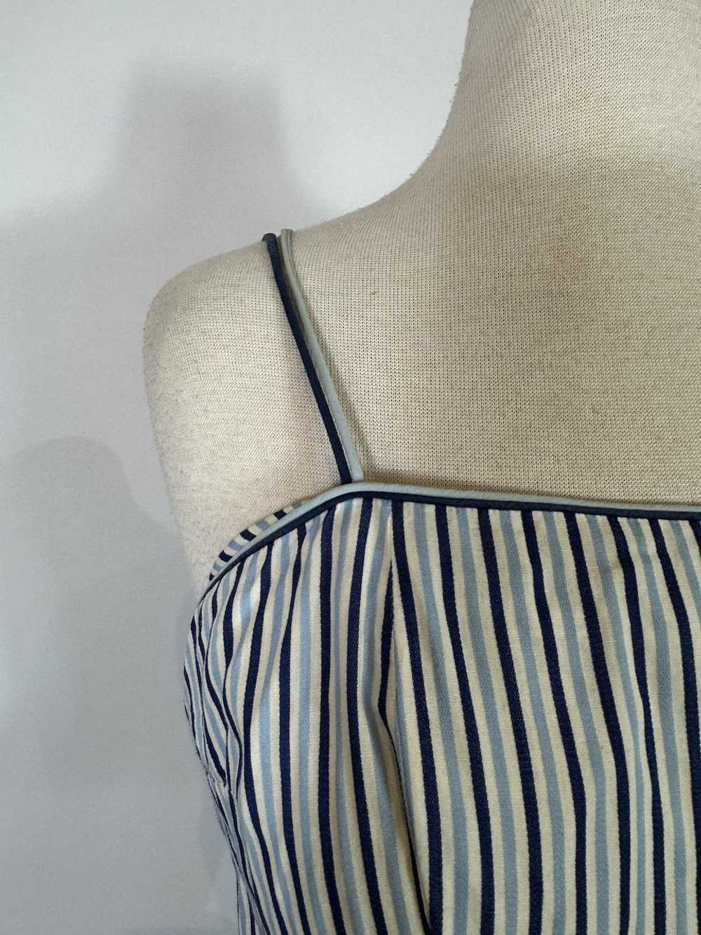 1950s Blue and White Striped Fit n Flare Sundress - image 3