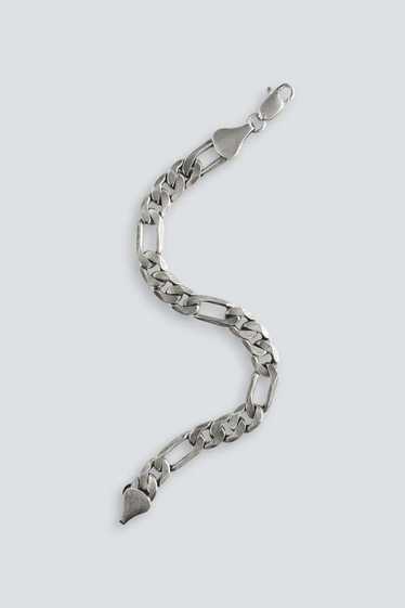 Wide Figaro Bracelet - Sterling Silver