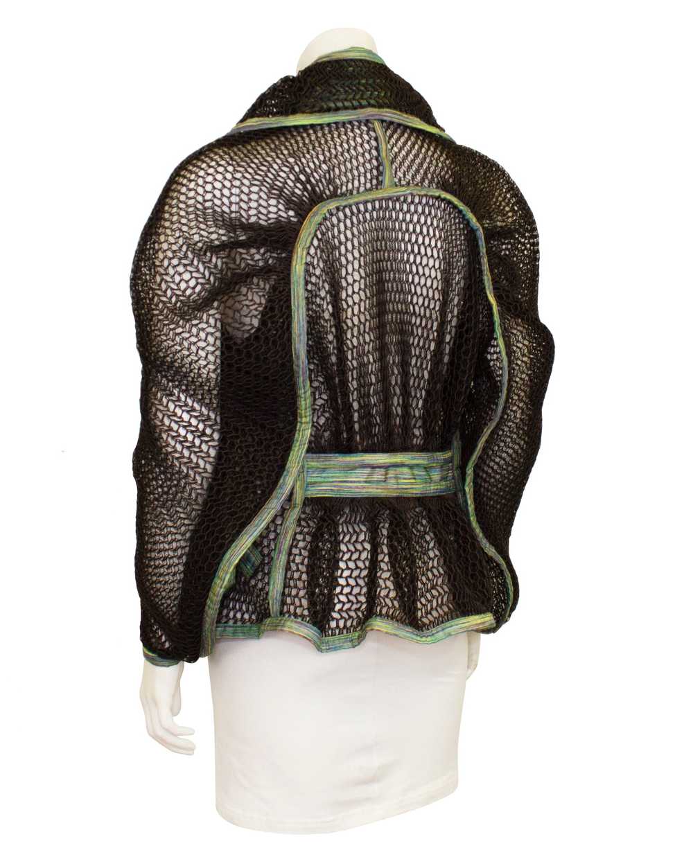 Issey Miyake Black and Green "Fish Net" Jacket - image 2