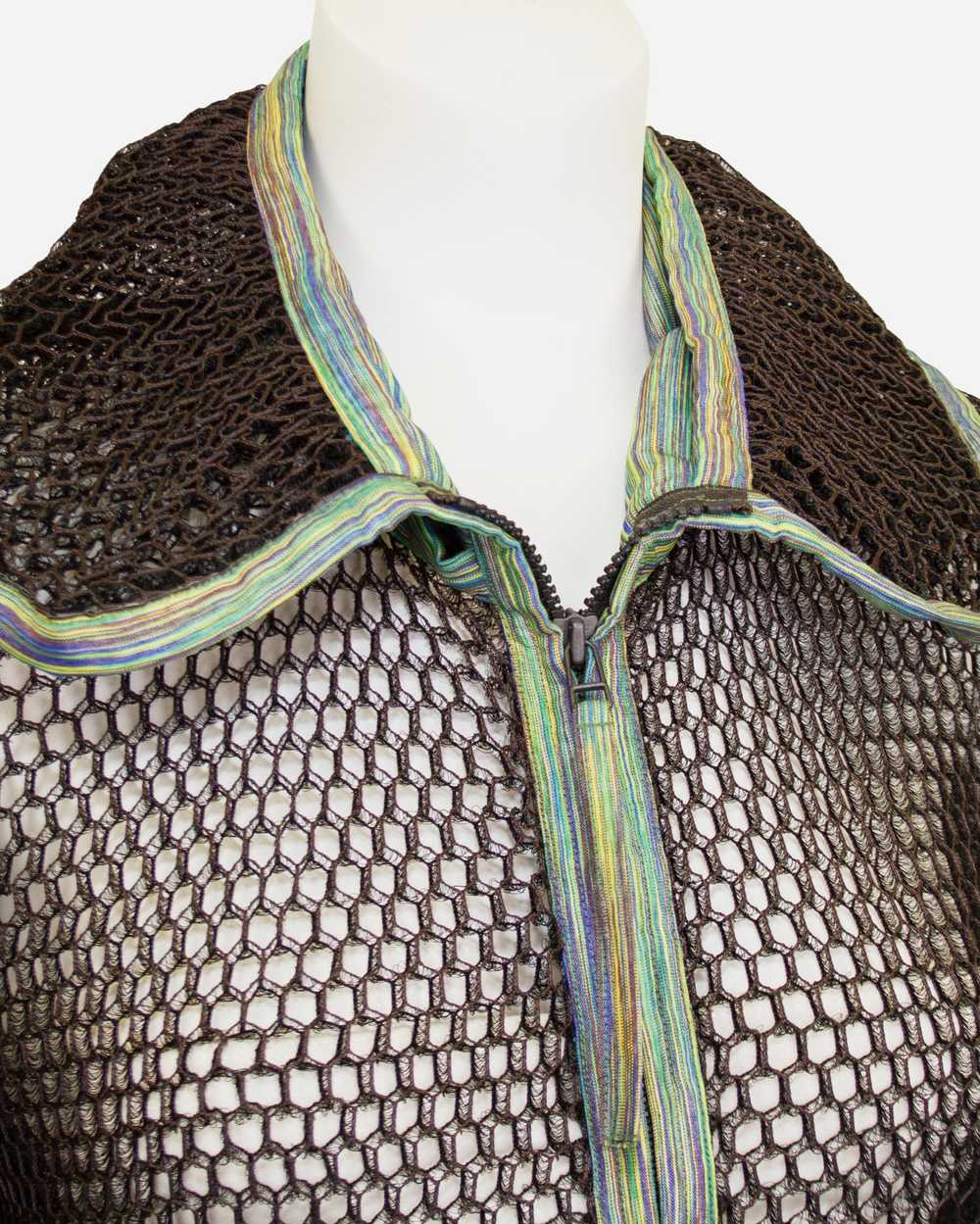 Issey Miyake Black and Green "Fish Net" Jacket - image 4