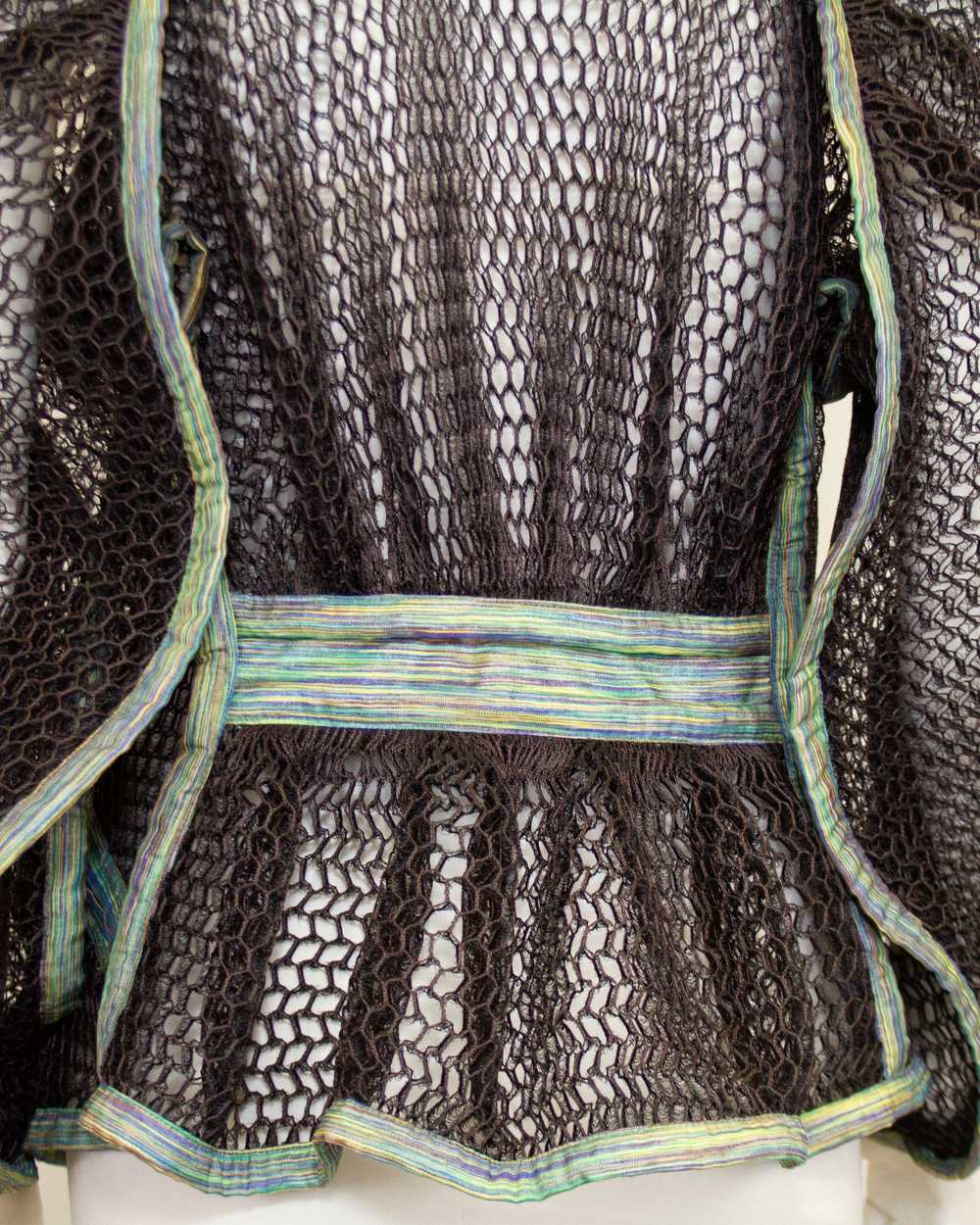 Issey Miyake Black and Green "Fish Net" Jacket - image 5