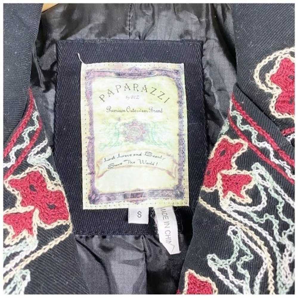 Paparazzi Black Embroidered Blazer Size Small - image 5