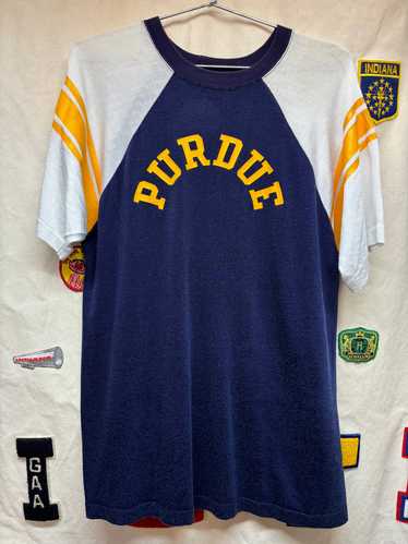 Vintage Purdue University 70's Raglan Navy Durene 