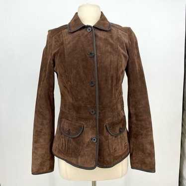 Vintage Eddie Bauer Equestrian Suede Jacket Brown… - image 1