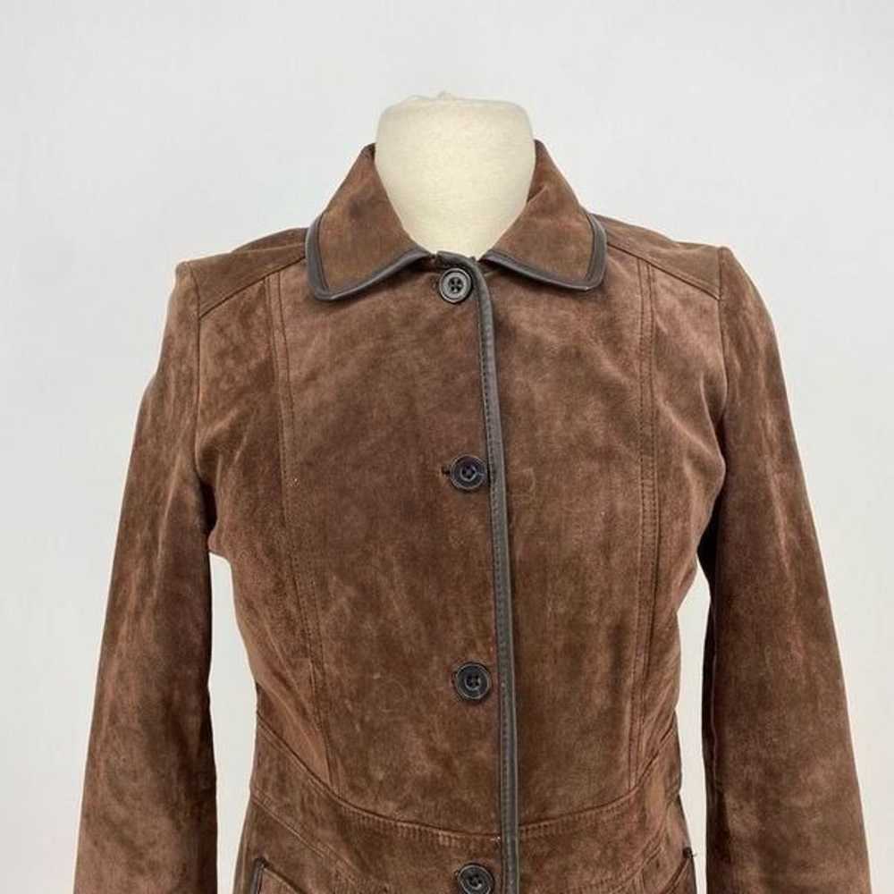 Vintage Eddie Bauer Equestrian Suede Jacket Brown… - image 5