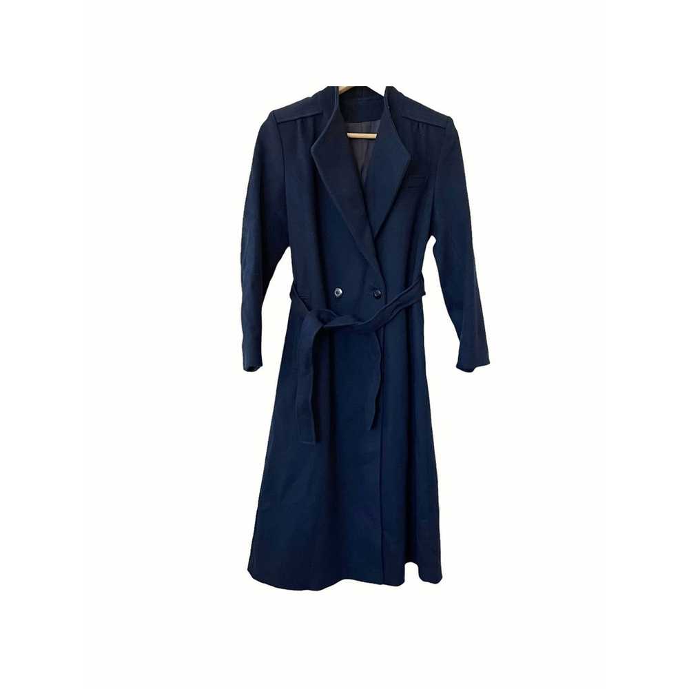 Vintage Navy Blue Wool Coat Size S - image 1