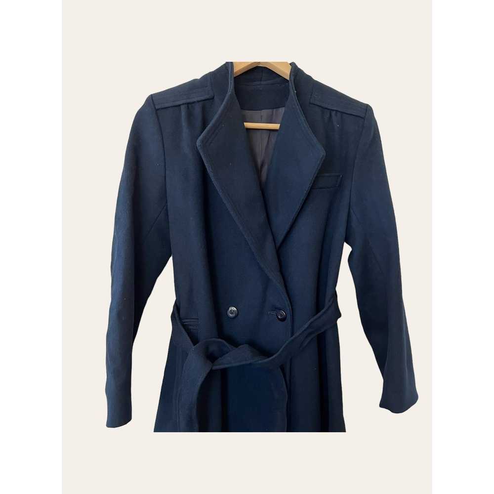 Vintage Navy Blue Wool Coat Size S - image 2