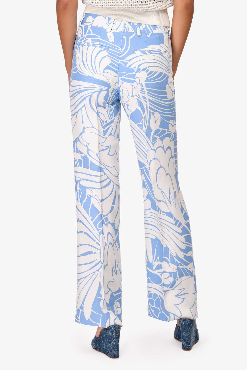 Miu Miu 2014 Blue/White Floral Printed Pants Size… - image 3