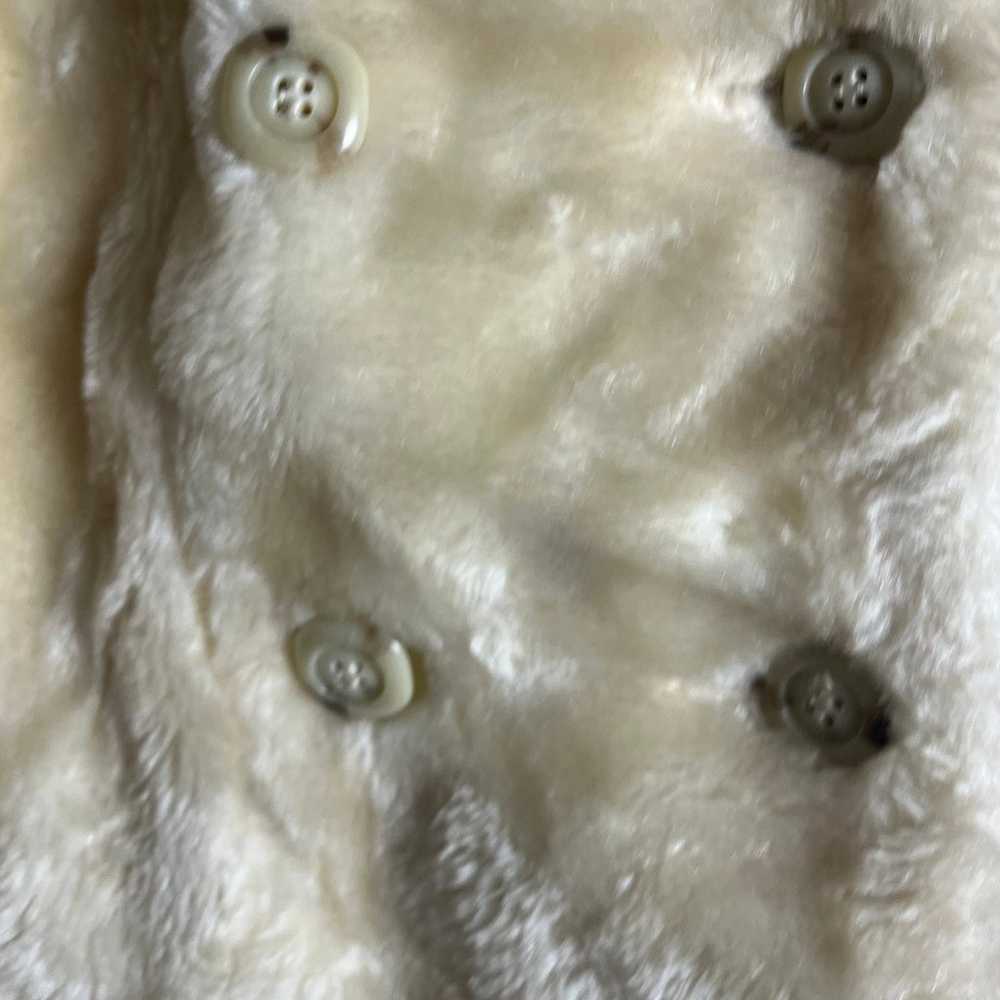 Vintage White Stag Cream Faux Fur Double Breasted… - image 6