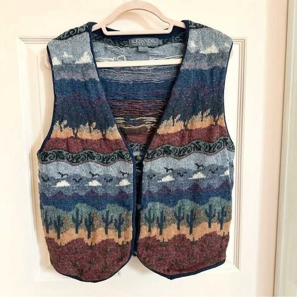 Wool Icelandic design sweater vest - image 1