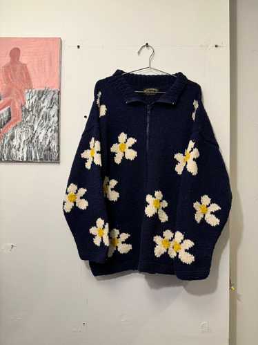 Streetwear × Vintage VINTAGE DAISY WOOL FLOWER KNI