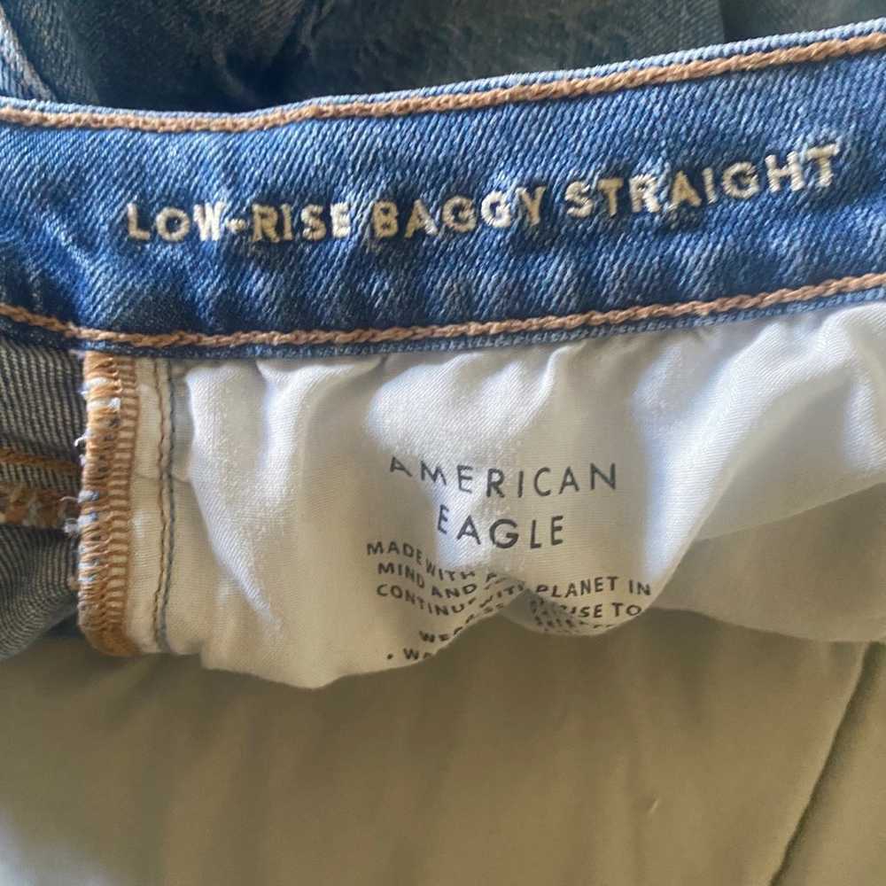 American eagle low rise baggy straight jeans - image 2