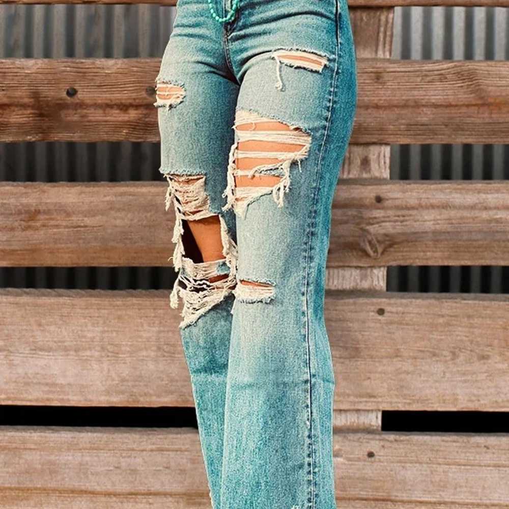 Vintage Distressed High Waisted Western/Straight … - image 2