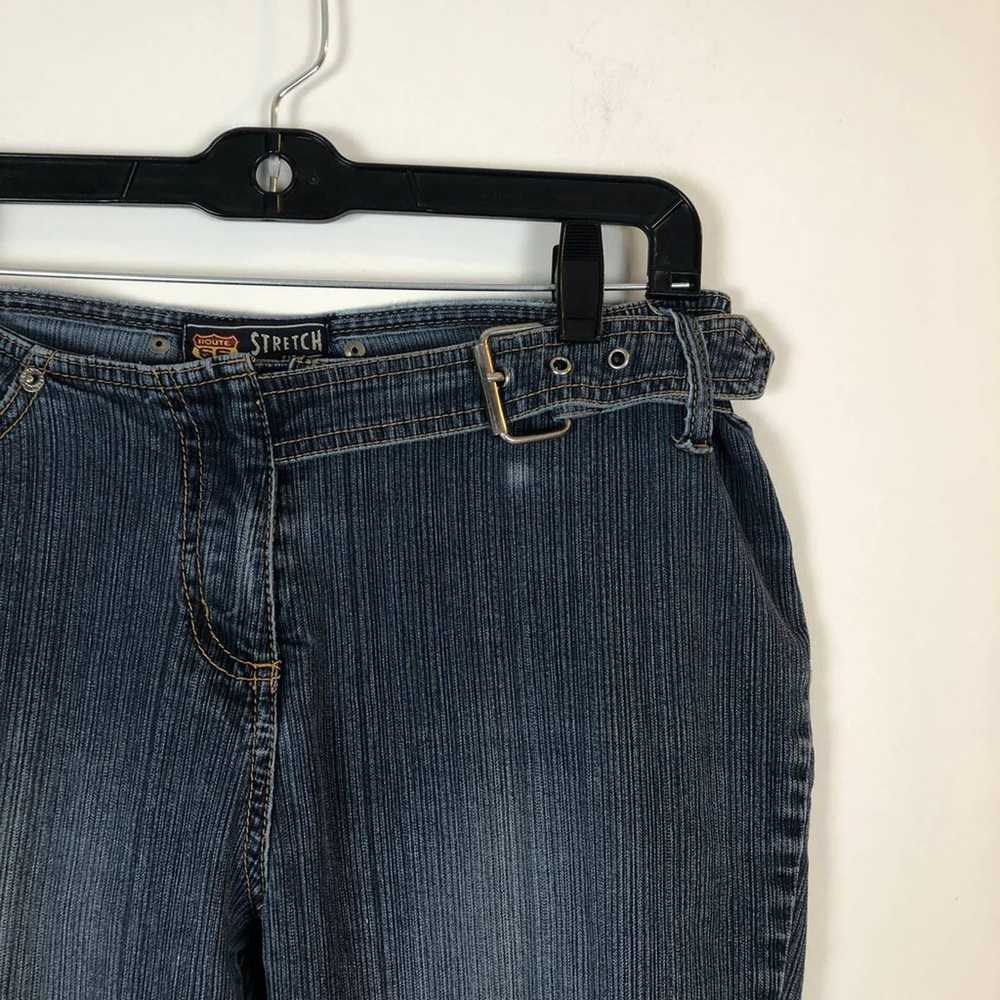 Vintage Y2K Route 66 Belted Jeans - image 4