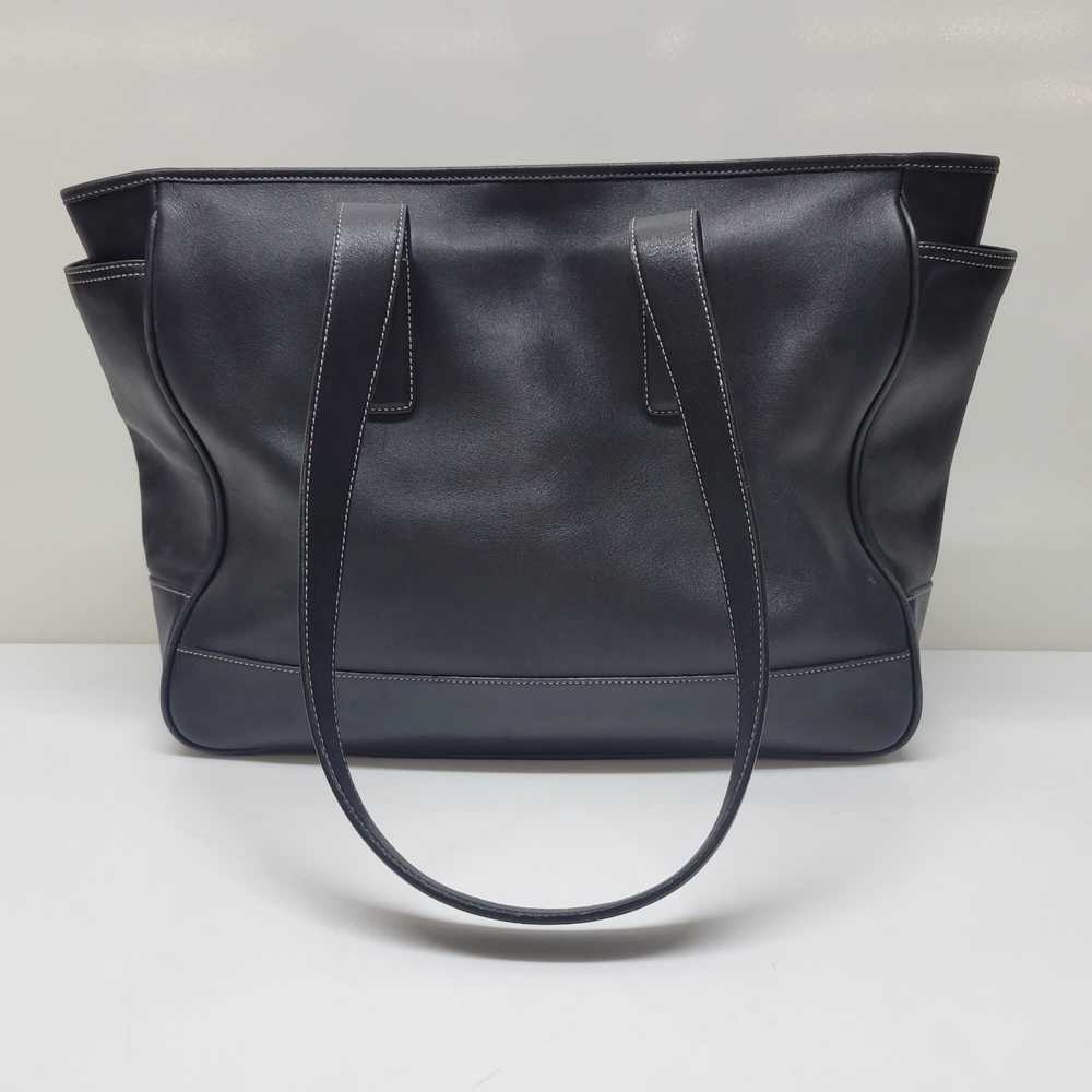 Vintage Coach Hampton 5098 Black Leather Tote Bag - image 2