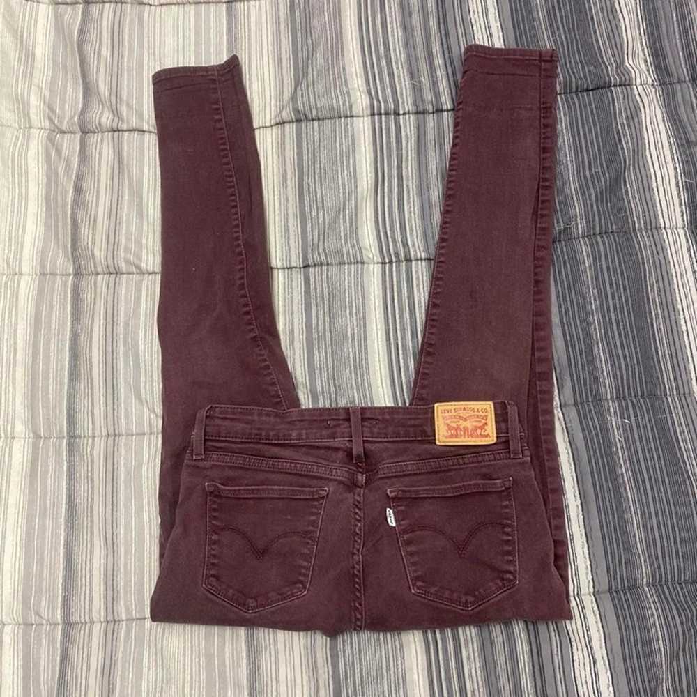 Vintage Levis 711 Burgundy Skinny jeans - image 1