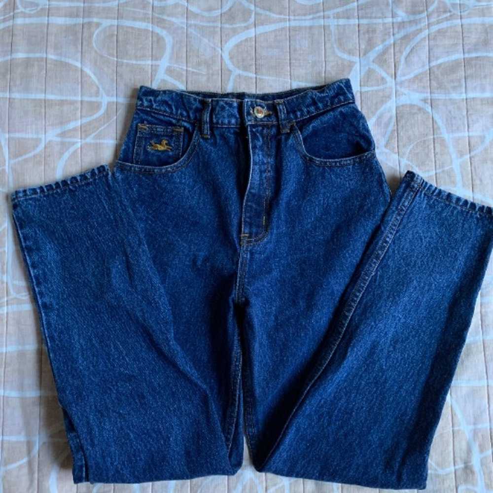 vintage darkwash mom jeans - image 1