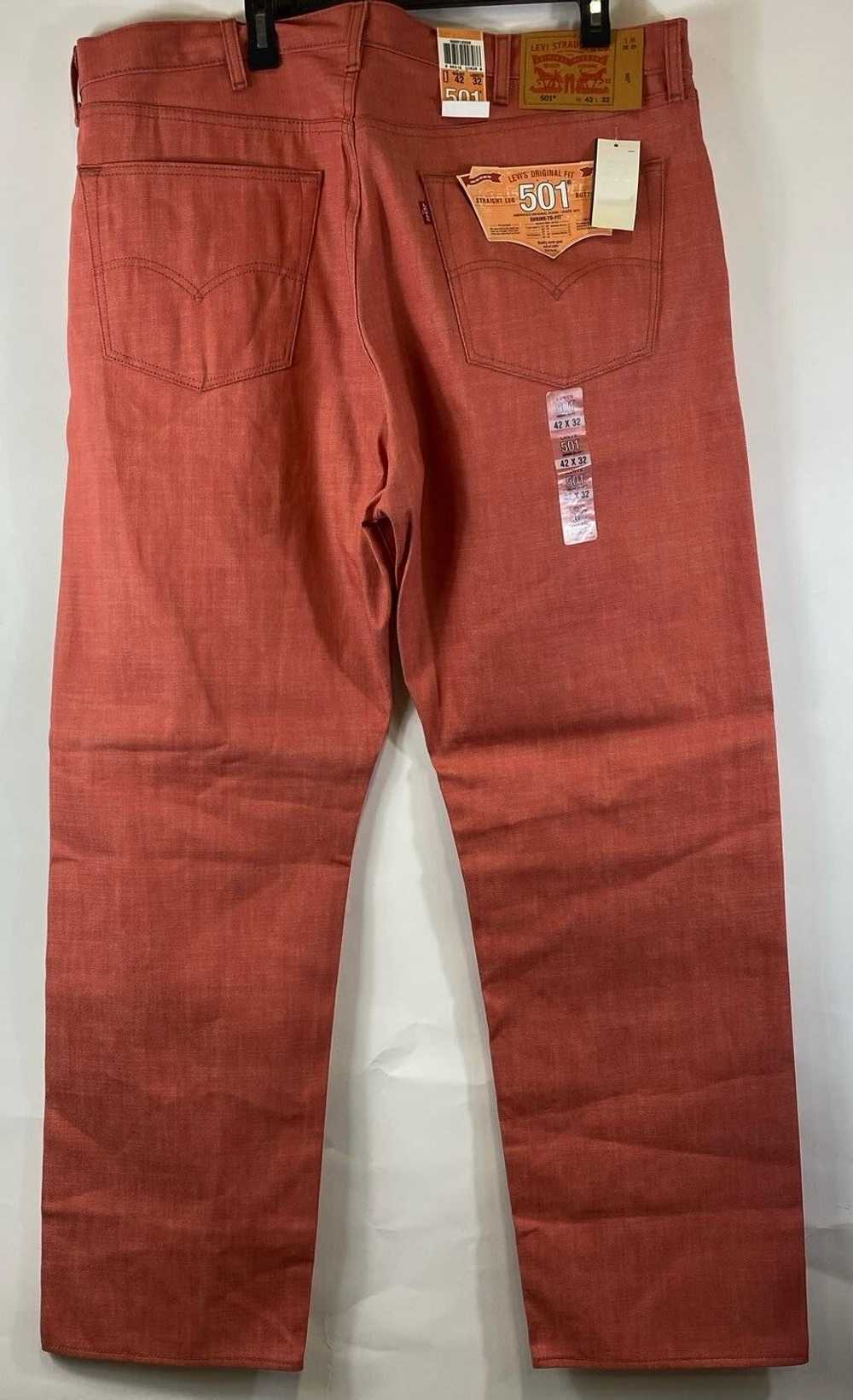 NWT Levi's 501 Mens Red Cotton Shrink To Fit Butt… - image 2