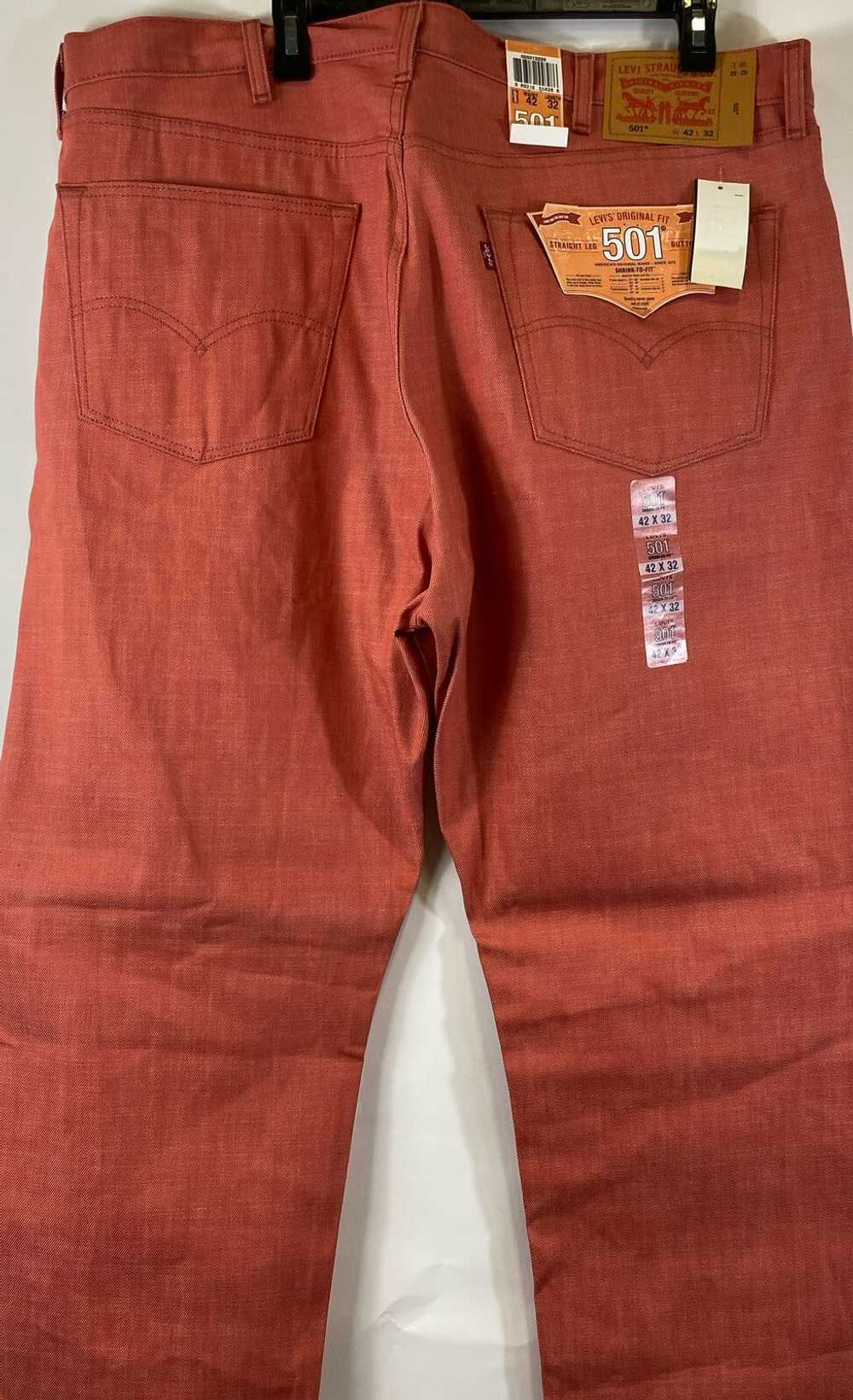 NWT Levi's 501 Mens Red Cotton Shrink To Fit Butt… - image 4