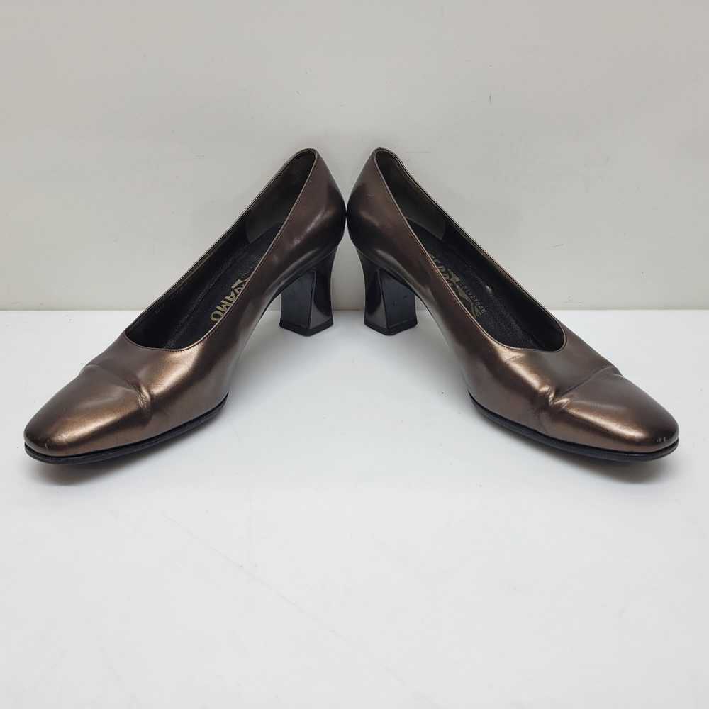 Salvatore Ferragamo Vintage Copper Leather Almond… - image 3