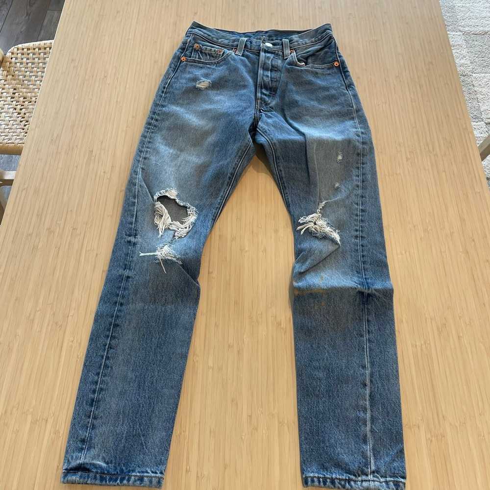 Levis 501 distressed skinny Jeans size 25 - image 3