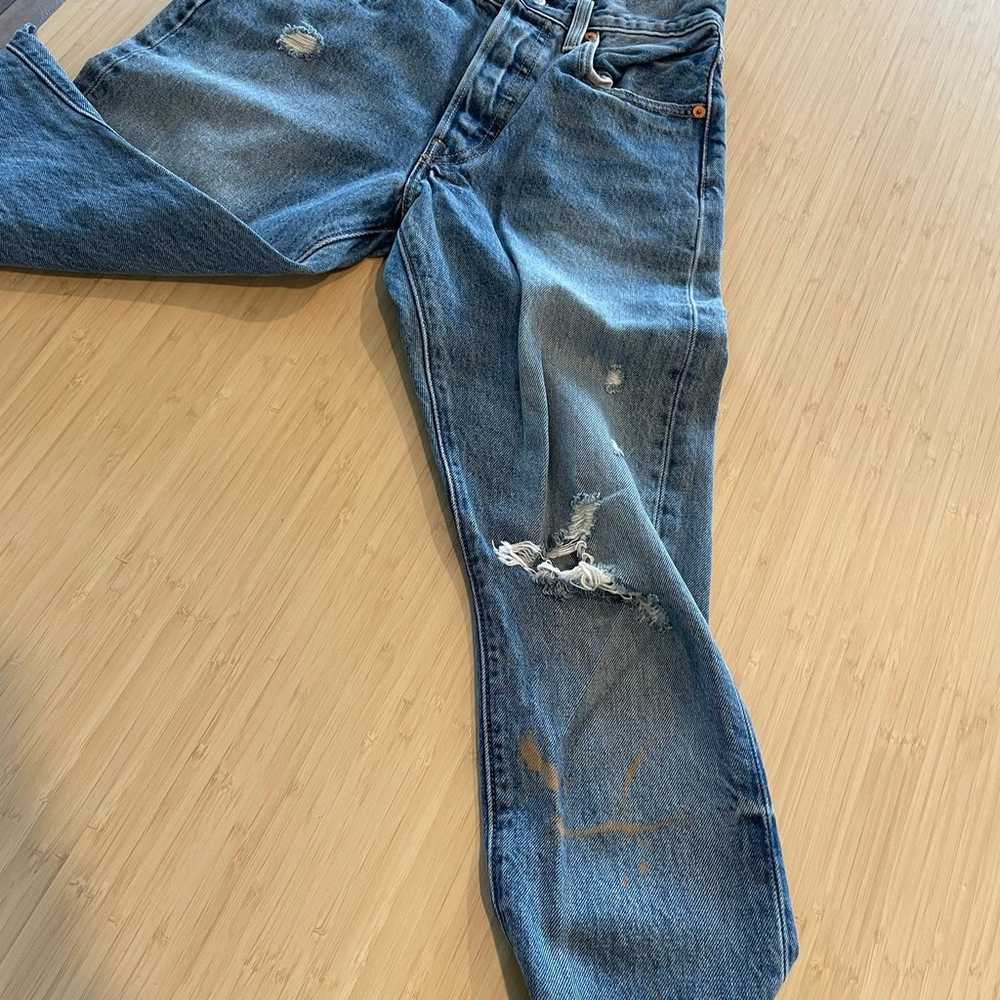 Levis 501 distressed skinny Jeans size 25 - image 5