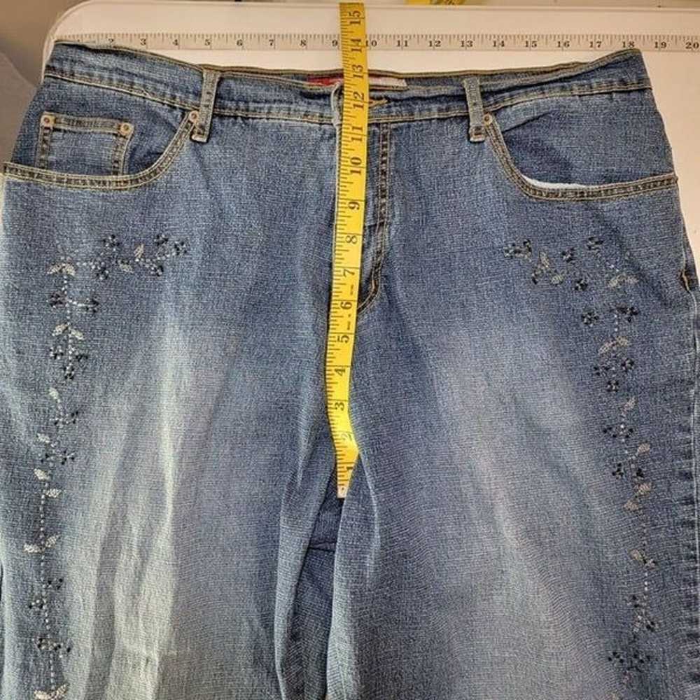 Vtg Lazer Jeans Y2K Sz 16 Straight Leg Mom Beaded… - image 11